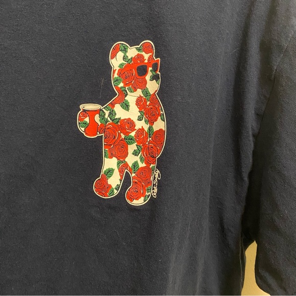riot society Other - Riot Society Mens Graphic Tee T Shirt XL 44” Navy Blue Bear In Roses On Chest